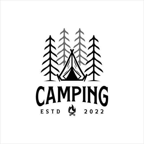 Vintage camping and outdoor adventure emblems Vector Image
