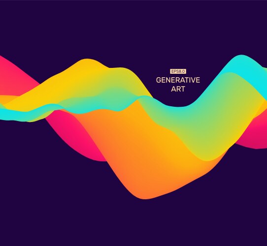 3d wavy background dynamic effect abstract vector image