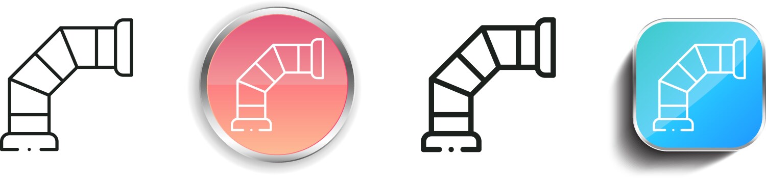 Duct icon thin linear regular and button style vektorbild