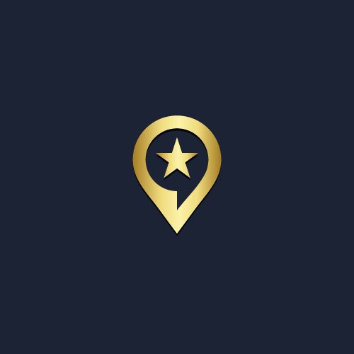 pin star sign gold logo vector