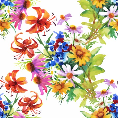 Seamless bright floral pattern Royalty Free Vector Image