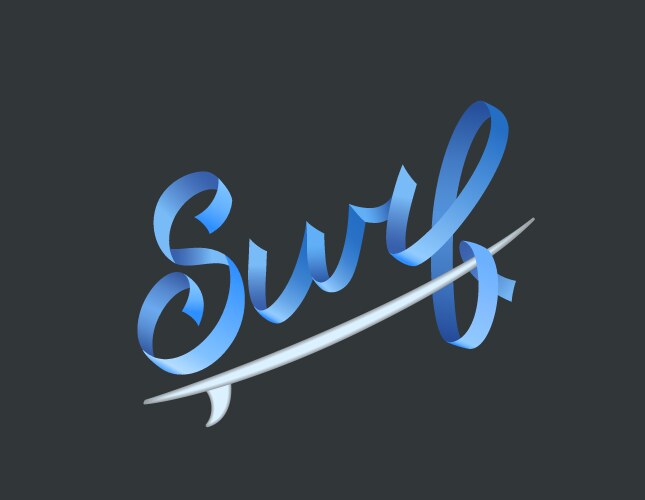 Surfing logo surf calligraphy typography element Vector Image
