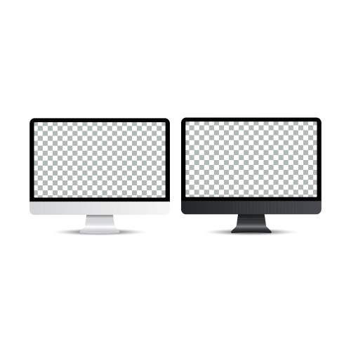 Realistic computer monitor isolated on white vector image