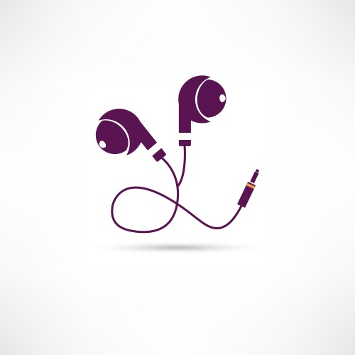 Earbuds - earphone icon design template Royalty Free Vector
