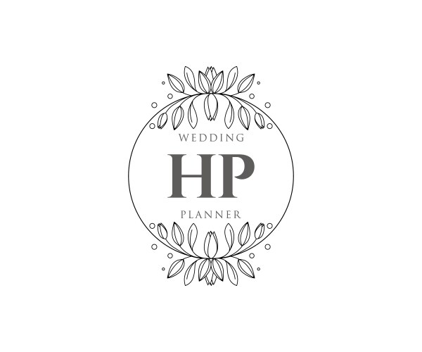 Hp initials letter wedding monogram logos Vector Image