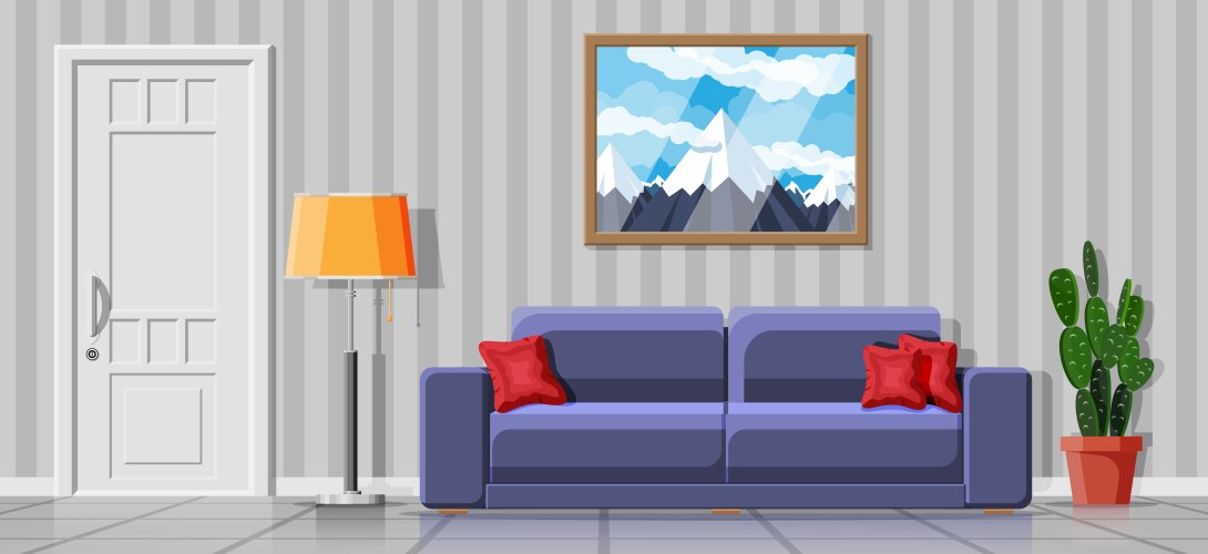 Interior modern living room Royalty Free Vector Image