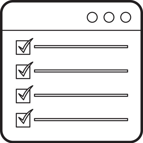 Web page check mark report list flat design vector image