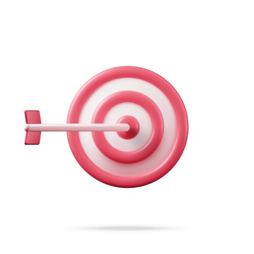 3d target with arrow in center icon vector image