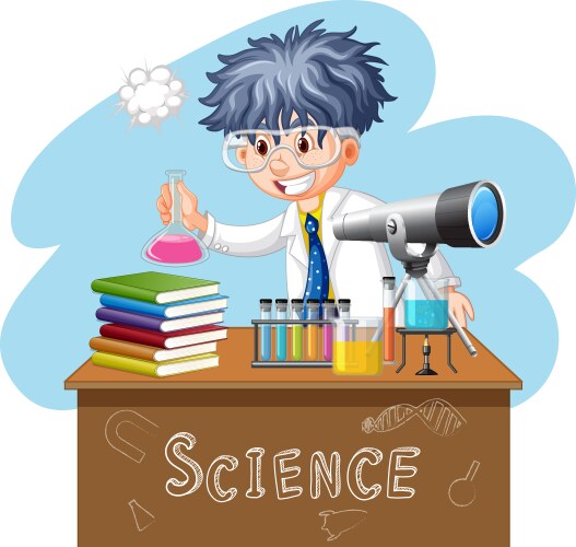 scientist doing experiment in science lab vector image