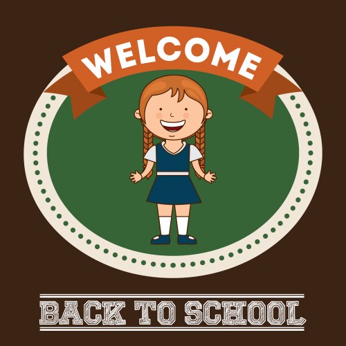 Girl back to school Royalty Free Vector Image - VectorStock