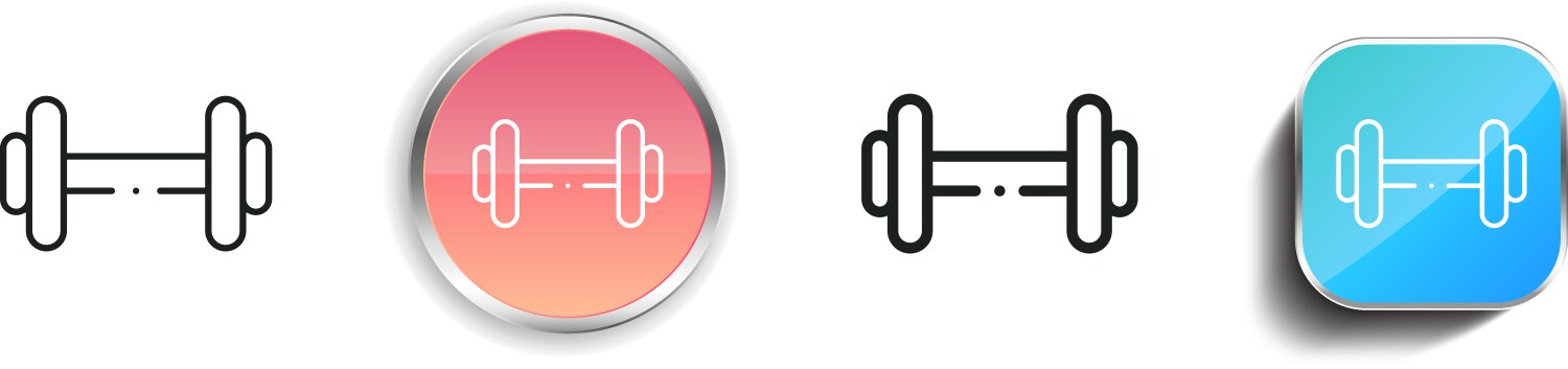 Dumbbell icon thin linear regular and button vector image