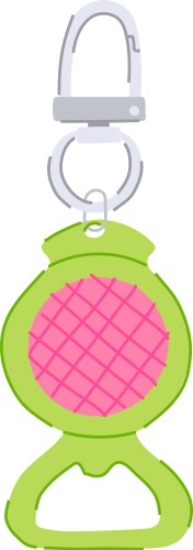 Silver keychain key cartoon Royalty Free Vector Image