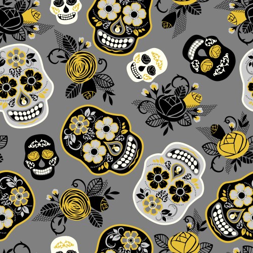 Day of the Dead Seamless Pattern Vector Image