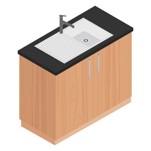 Isometric kitchen sink Royalty Free Vector Image