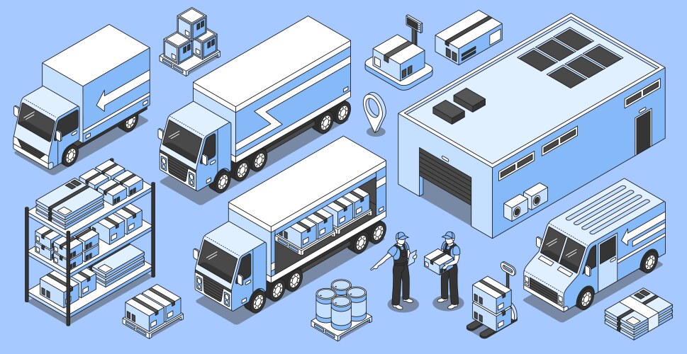 Warehouse logistics halftone Royalty Free Vector Image