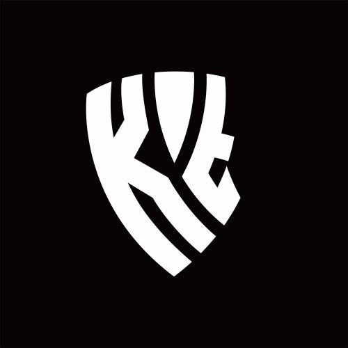 Kt logo monogram with hexagon shape and outline Vector Image