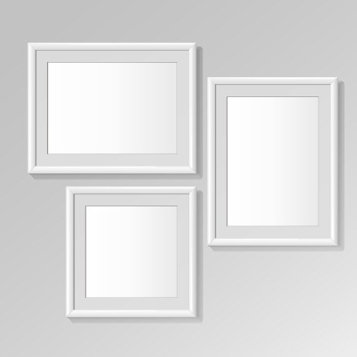 realistic white vertical horizontal and square vector