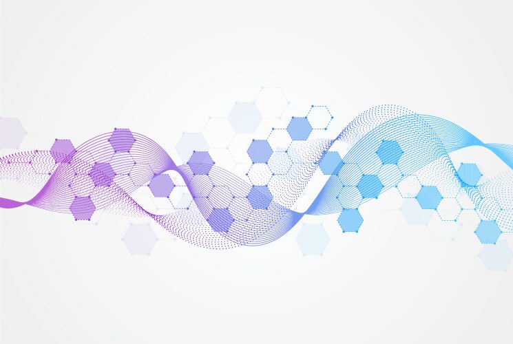 Abstract hexagonal molecular structures Royalty Free Vector