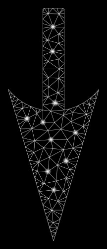 Flare mesh network sharp down arrow with vector image