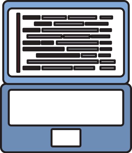 Laptop coding concept web developer programming vektorbild