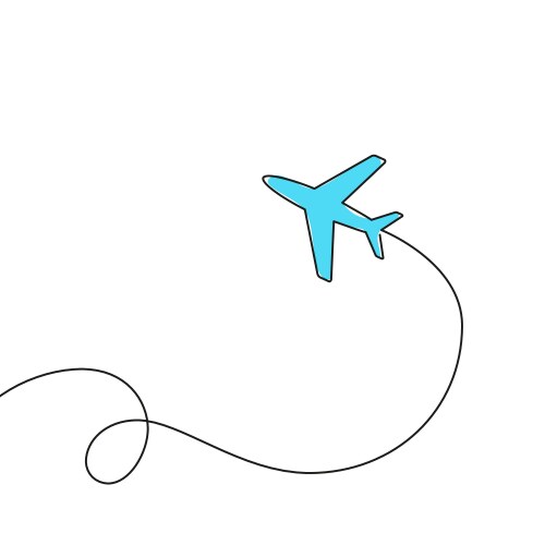 Airplane in simple style front view Royalty Free Vector