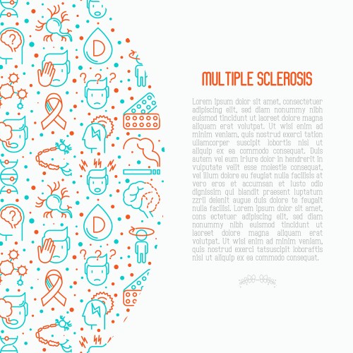 Multiple sclerosis concept in circle Royalty Free Vector