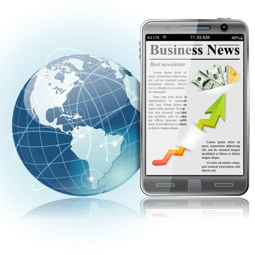 Iphone with news vector image