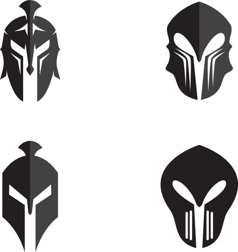 Spartan helmet logo template icon design Vector Image