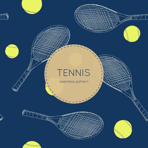 Drawing tennis set seamless Vector Image