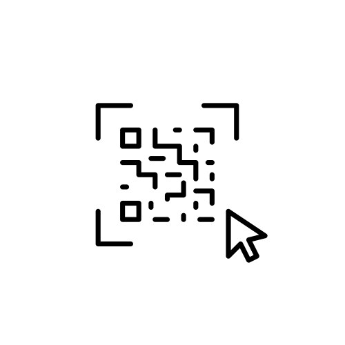 Qr code scan and mouse click interactive vector image