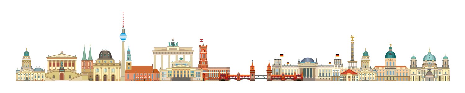 World skyline landmarks in black and white Vector Image