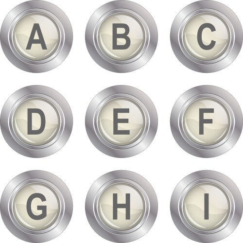Alphabet buttons Vector Images & Graphics for Commercial Use | VectorStock