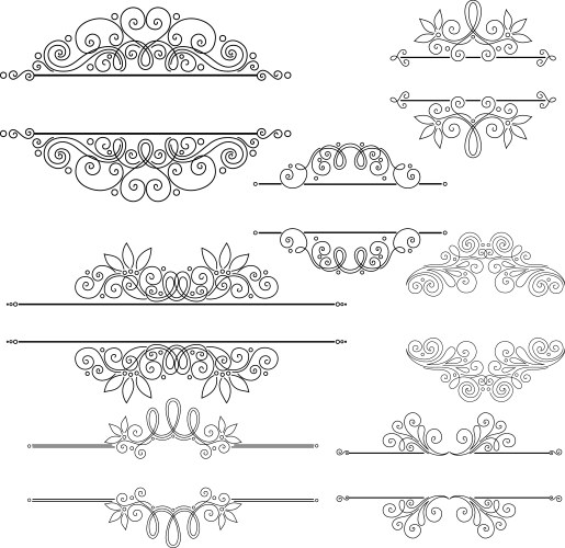 Calligraphic Elements & Decorative Swirls Vector Image