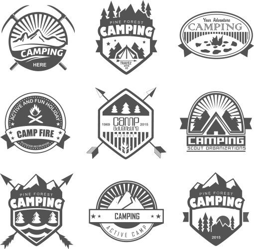 Camping Badges & Icons Vector Image