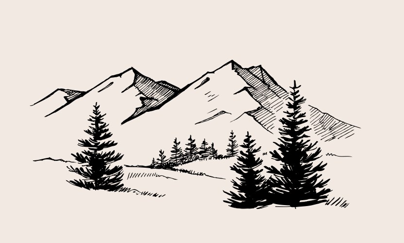 mountain landscape nature vector image vector image