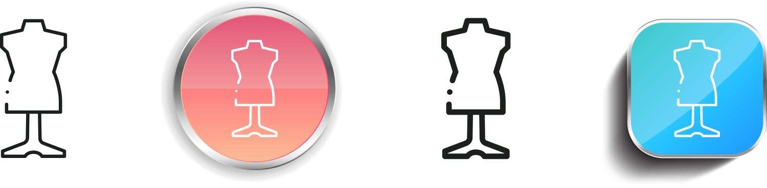 Dummy icon thin linear regular and button style vector image