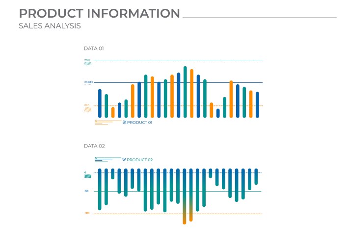 dynamic process data charts in color finance vector