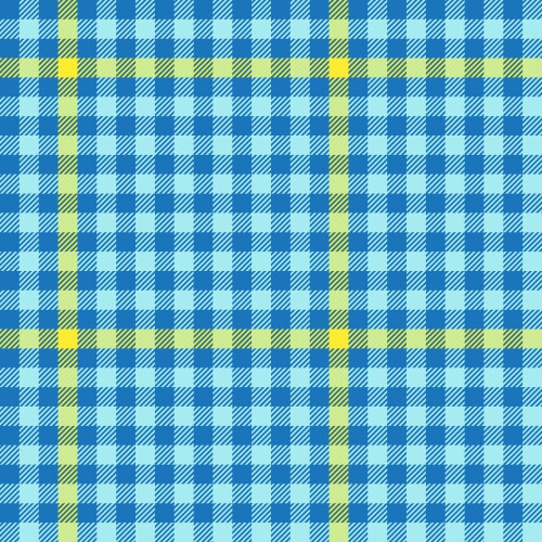 blue and yellow checkered plaid pattern vector