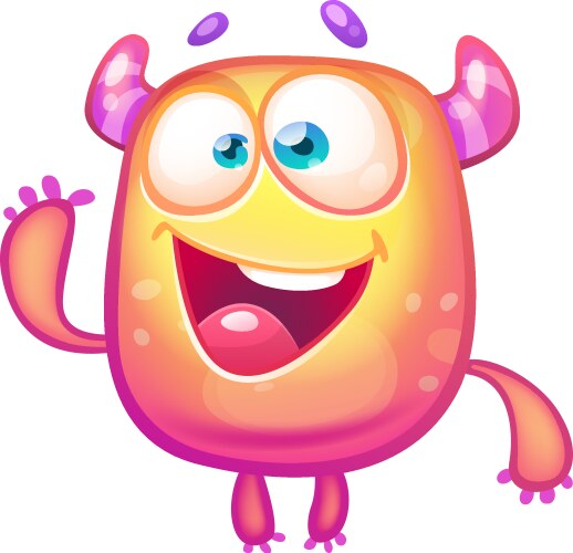 Funny Orange Monster Vector Image
