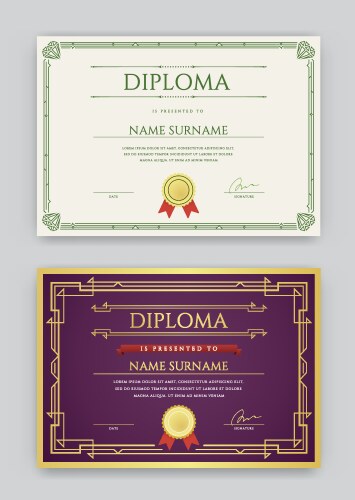 certificate vector image