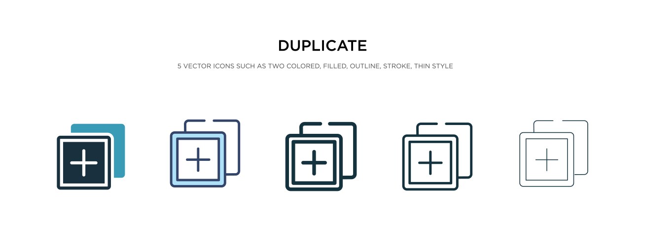 Duplicate Icon Set - Multiple Styles vector image
