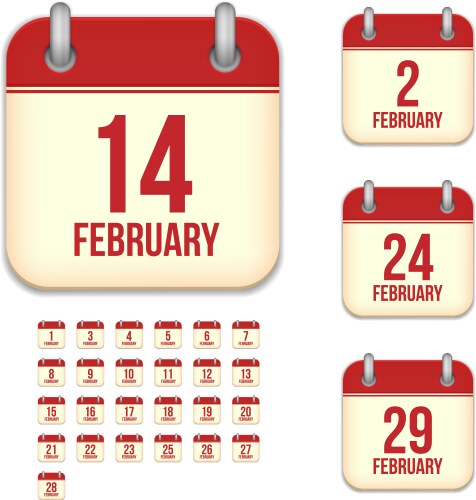 Calendar and event icons Royalty Free Vector Image