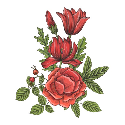 Vintage pink roses Royalty Free Vector Image - VectorStock