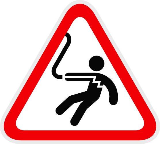 triangular yellow warning hazard symbol vector image