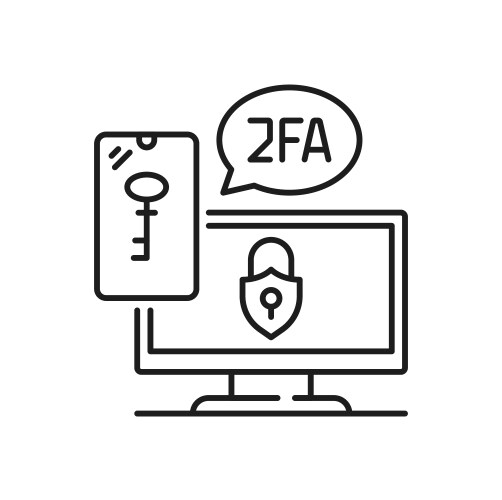 2fa password authentication 2 factor verification vector image