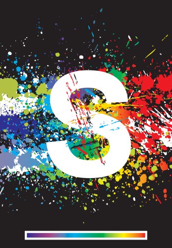 Gradient splashes font Royalty Free Vector Image