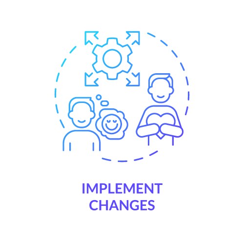 2d implement changes gradient line icon concept vector image