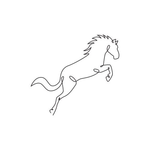 Elegant Single Line Horse Vector Image