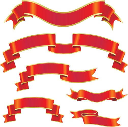 Big red ribbons set Royalty Free Vector Image - VectorStock