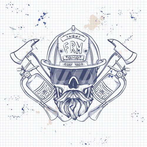 Fireman firefighter aiming fire hose shield retro Vector Image